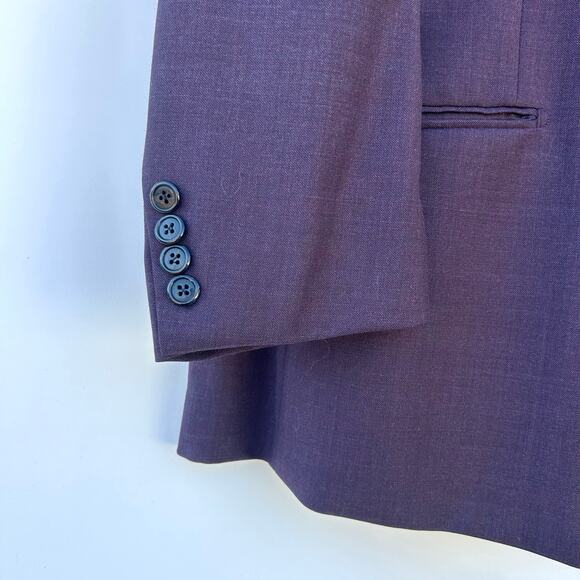 Paul Fredrick Wool Stretch Bengaline Suit Plum Purple Jacket 48R Pants 46W - Picture 5 of 12